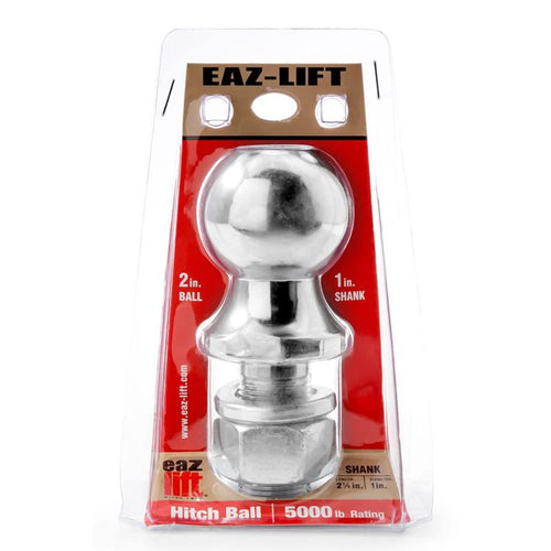 2" Eaz-Lift Hitch Ball with 1" Shank -Chrome Plated Heavy Duty Steel, 5,000 lb Rating