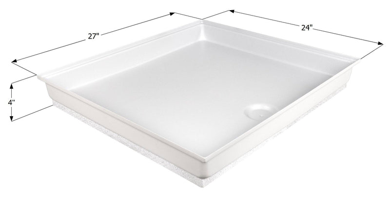 Shower Pan Assembly Icon 15962 SP100-PW, Center Drain