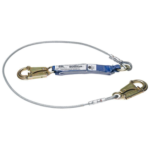 6 Ft. Werner Decoil Cable Single Leg Lanyard (1/4 In Vinyl Coated Cable Snaphook)
