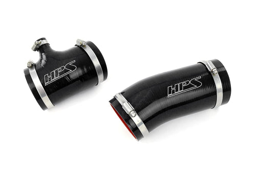 Black Silicone Air Intake Hose Kit HPS Performance Compatible for 1991-1992 Toyota Land Cruiser FJ80 4.0L 3F-E, 57-2104-BLK