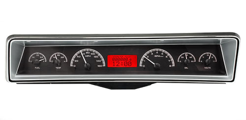 Dakota Digital VHX-66C-NOV-K-R Black Alloy Red 66 67 Chevy Nova Analog Dash Gauges