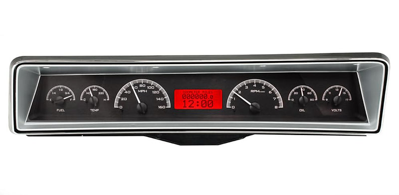 Dakota Digital VHX-66C-NOV-K-R Black Alloy Red 66 67 Chevy Nova Analog Dash Gauges