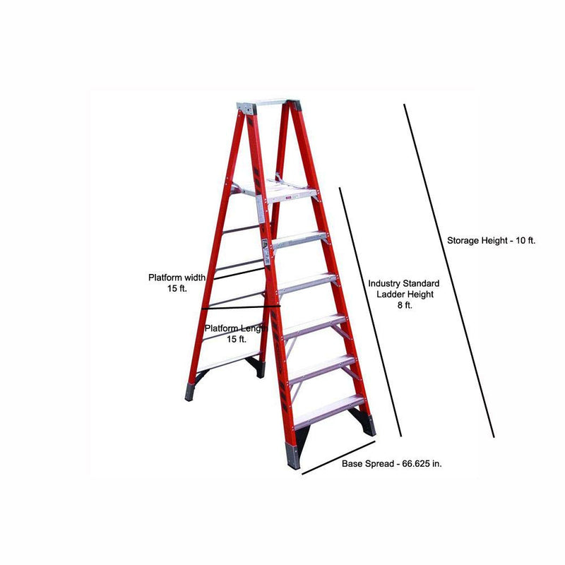 Platform Ladder, Werner (P7408) Fiberglass