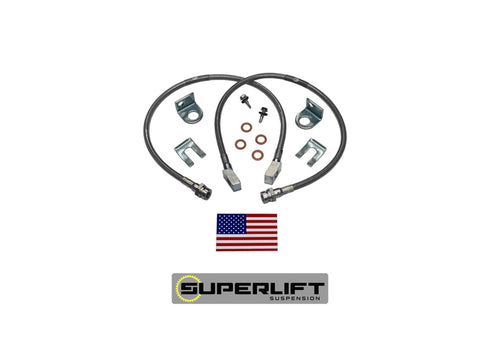 SUPERLIFT SUSPENSION RealTruck Brake Hose Kit for Jeep CJ | Front Bullet Proof Pair of Brake Hoses | 91415 | Fits 1982-86 Jeep CJ with 2-4" Lift Kit