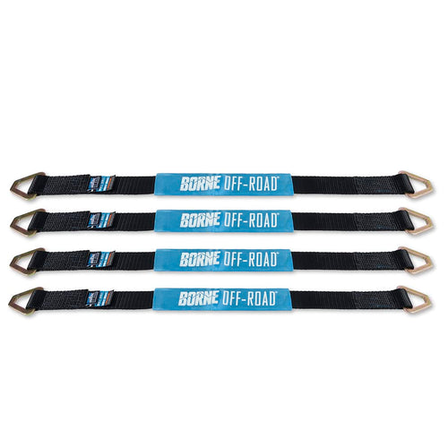Off-Road Vehicle Borne Ratchet Tie-Down Kit, Black