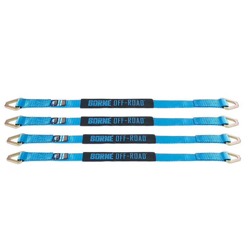 Off-Road Vehicle Borne Ratchet Tie-Down Kit, Blue
