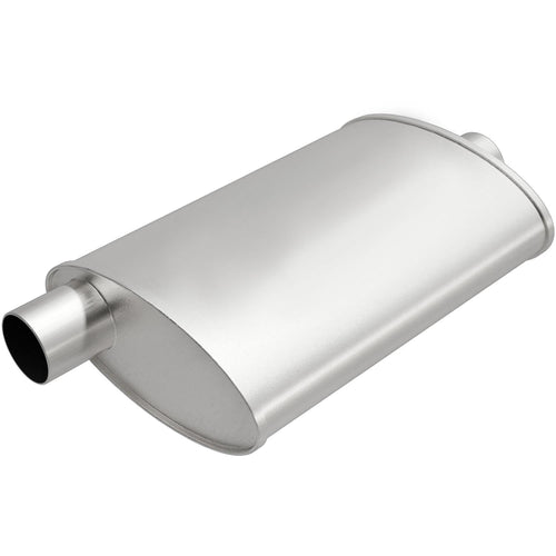 Replacement MagnaFlow Muffler 201-0034: 2"/2" Inlet/Outlet, Oval, Aluminized Steel