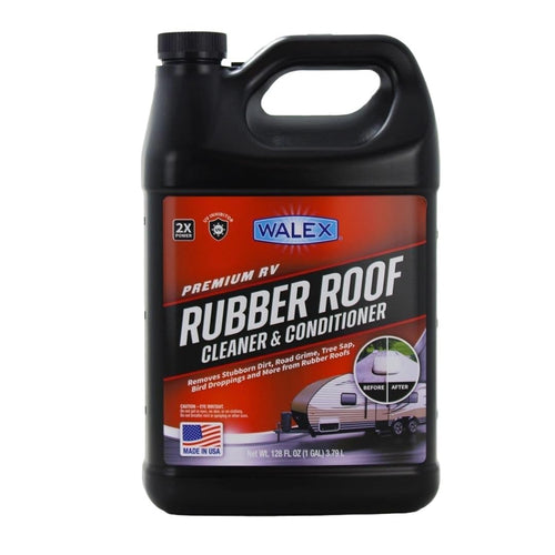 Walex Rubber Roof Cleaner/Conditioner RV - Removes Dirt, Road Grime, Tree Sap, Bird Droppings & More, Conditions RV Roof After Application; Great for RVs, Campers, Motorhomes, & Trailers, 1 Gallon