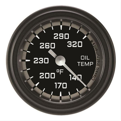 AX128GBLF Classic Instruments Gray 2-1/8" AutoCross Oil Temperature Gauge