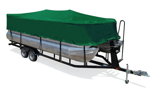 Taylor Made Products Semi-Custom Trailerite Boat Cover for Pontoon Boats with Outboard Motor, Hunter Green (21'1" - 22'0" CL x 96" B)