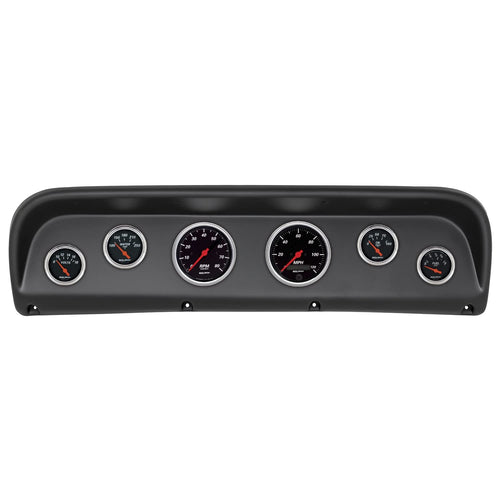 AutoMeter Dash Kit Direct Fit, Ford Truck 67-72, Tach/Mph/Fuel/Oilp/Wtmp/Volt, Designer Black (2145-06)