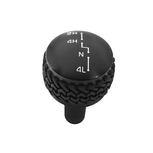 2007-2018 Wrangler JK DV8 Offroad Replacement Shift Knob | 4WD Shifter | Billet Aluminum Construction | Rubber Tire Tread Grip