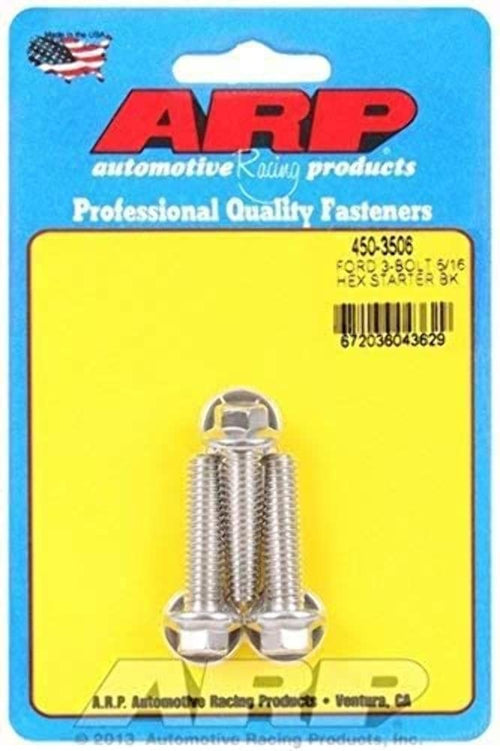 Ford ARP SS 3-Bolt 5/16in Hex Starter Bolt Kit