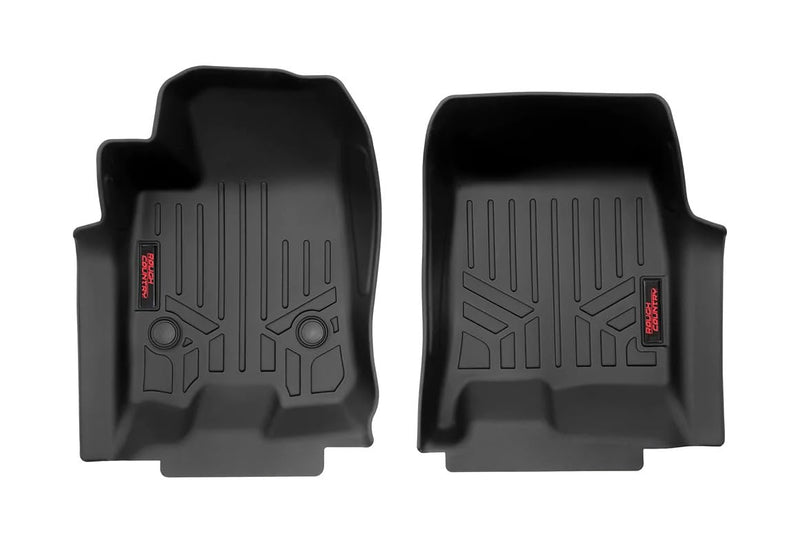 Rough Country Floor Mats Front for Chevy Colorado & GMC Canyon (2023-2025) - Non-Slip Waterproof Flexible Front Floor Mats