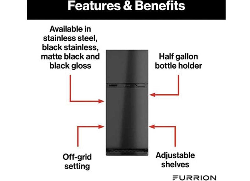 8 Cu.ft. Furrion Dc Right Hinge Ref. Blk 111401