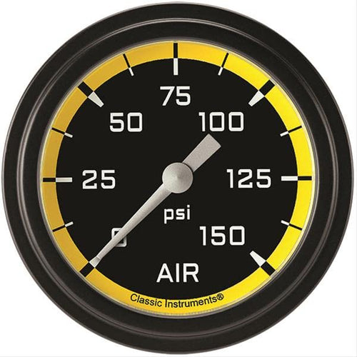 AX318YBLF Classic Instruments AutoCross Yellow 2-5/8" Air Pressure Gauge