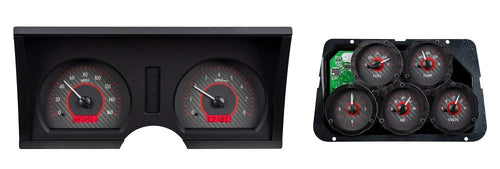 Dakota Digital VHX System Compatible with 1978-82 Chevy Corvette-Analog Clock-Carbon Fiber Style Face w/Red Display