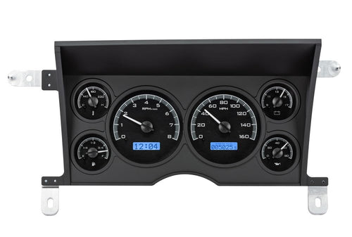 Dakota Digital VHX-86C-S-10-K-B Gauge System Analog Dash Compatible with 1986-93 Chevy/GMC S-10/ S-15 Pickups and 1986-94 S-10/ S-15 Blazers/Jimmy, Black Alloy Style, Blue Backlighting