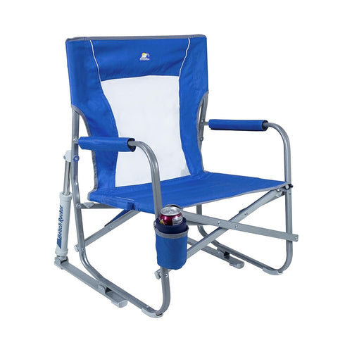 GCI Outdoor Beach Rocker Folding Waterside Chair & Portable Rocking Chair, Saybrook Blue