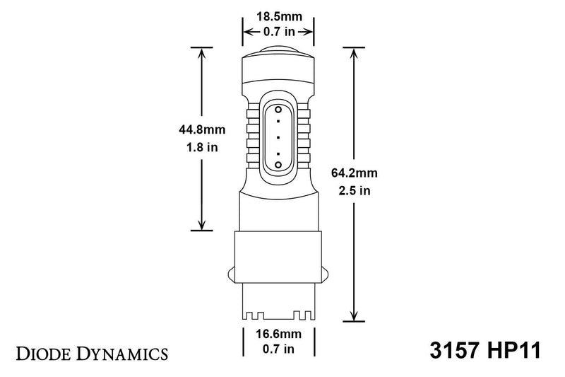 HP11 LED Bulb 3157 LED Cool White Single Diode Dynamics