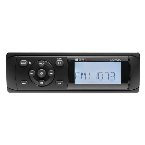 MB Quart 160 Watt MDR2.0 Single DIN Marine Grade Digital Source Receiver Radio with AM/FM/Weather Band, Bluetooth, and USB Connection