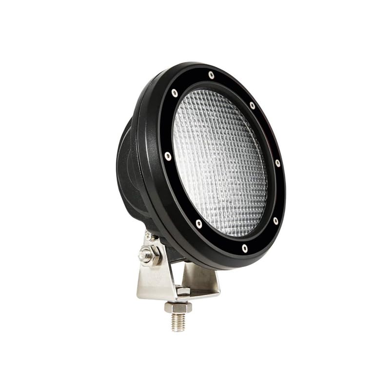 CLASSIC Black Horse Roll Bar Incl. Set of 5.3"Dia.LED Lights w/Black Trim Rings Compatible with 2020-2024 Jeep Gladiator-RB09BK-PLFB