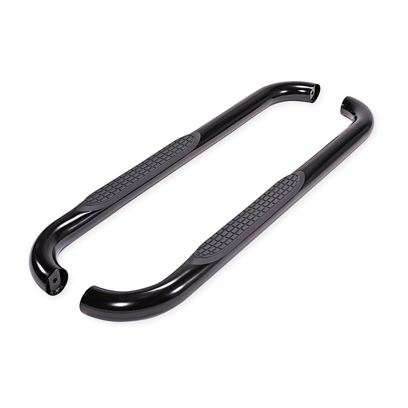 Nerf Bars TrailFX Fits Chevrolet Silverado 1500 Standard Cab 2007-2018 Black Powder Coated Steel 3-Inch Round Bent Set of 2 Running Boards Rocker Panel Mount with Installation Hardware TrailFX A0032B