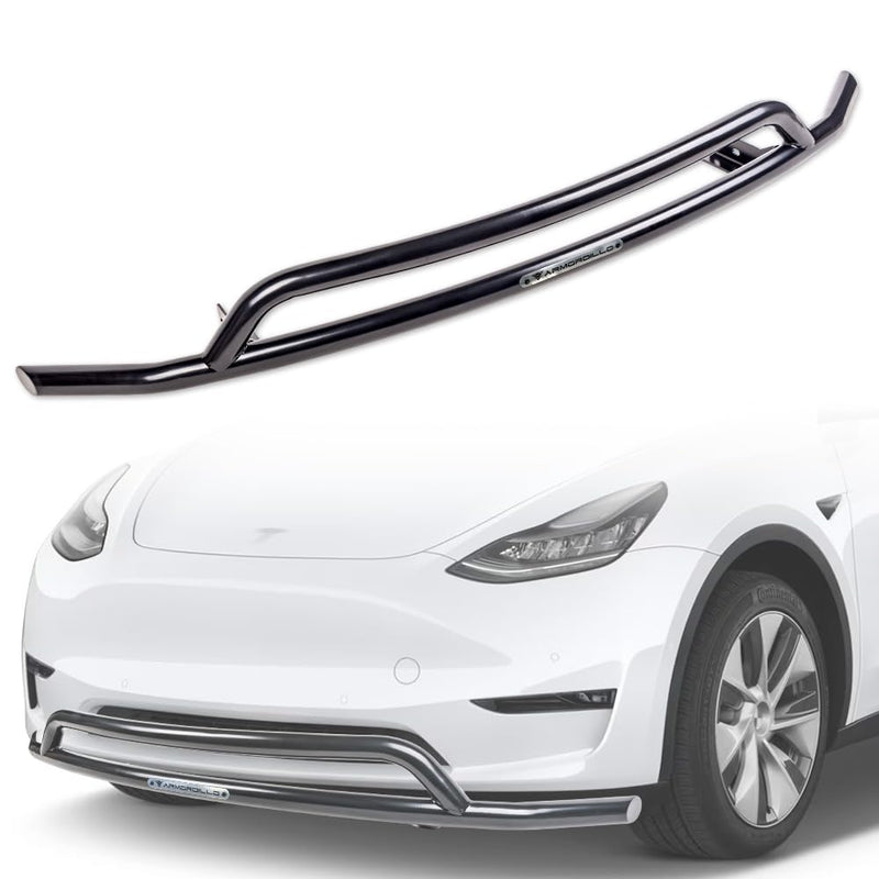 Front Bumper Guard Armordillo Aluminum|Compatible with 2020-2024 Tesla Model Y|8735503|Black|Bull Bar