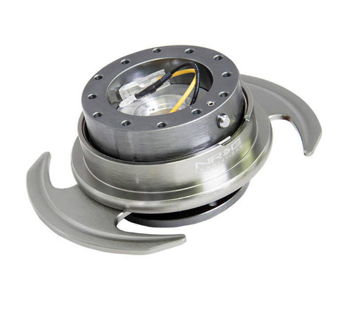 NRG Innovations GEN 3.0 NRG-SRK-650GM Race Steering Wheel Quick Release Hub Adapter 6-Hole Design & 6x70 and 6x74mm Bolt Patterns Gun Metal Body/Gun Metal Ring With Handles