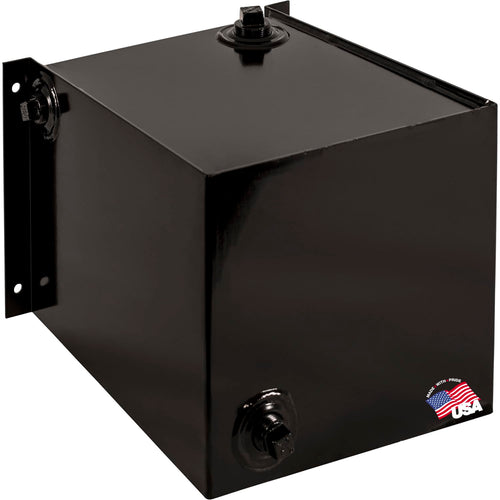 Buyers Products Side Mount SMR7S Steel Hydraulic Reservoir, 7 Gallon, Powder-Coated HRPO Steel, Internally Baffled, Welded Rear Brackets, 2 in. NPT Suction/Return, 1-1/4 in. NPT Return Port