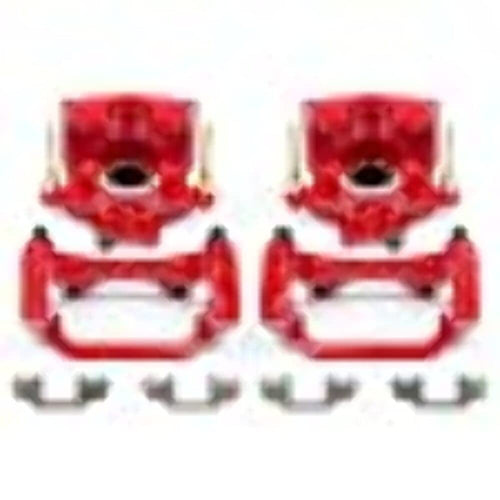 Power Stop Pair of Rear S1448 High-Temp Red Powder Coated Calipers