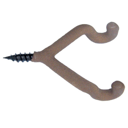 HME Accessory Dual-Prong Rubber-Coated Hook Holder Doubles as a Quiver Holder Super Sharp Tip Easily Screws into Tree, Single