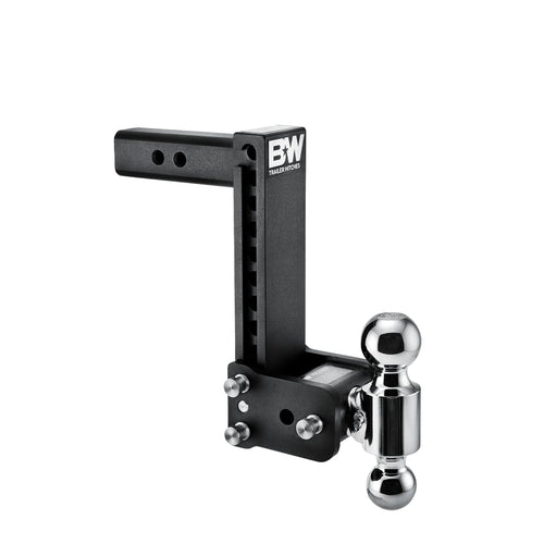 Tow & Stow B&W Trailer Hitches Adjustable Trailer Hitch Ball Mount - Fits 2" Receiver, Dual Ball (2" x 2-5/16"), 9" Drop, 10,000 GTW - TS10043B