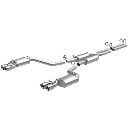 Cat-Back MagnaFlow Exhaust Products Performance Exhaust System 16513 - Street Series, Stainless Steel 2.5in Main Piping, Quad Split Rear Exit, Polished Finish 3.5in Exhaust Tip - Challenger Performance Exhaust Kit