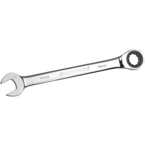 14mm Performance Tool W30354 Chrome Vanadium Professional Ratcheting Wrench
