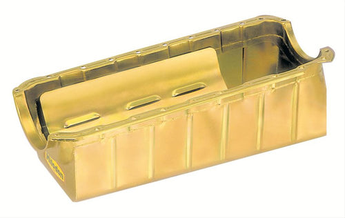 Milodon Drag Race Engine Oil Pan, Full Sump, 8 qt, 7.75 in Deep, Steel, Cadmium, 2-Piece Seal, Big Block Chevy, Each