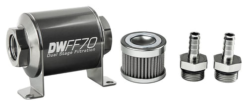 in-line DeatschWerks Fuel Filter and housing kit (8-03-070-100K-38)