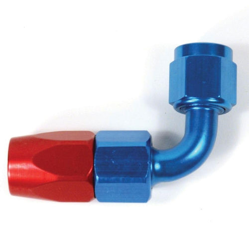 SpeedFX Full Swivel Hose End Fitting -16AN 90 Degree Red and Blue Anodized Aluminum 1 Inch Thread Female Single Hose End Fitting SpeedFX 511690