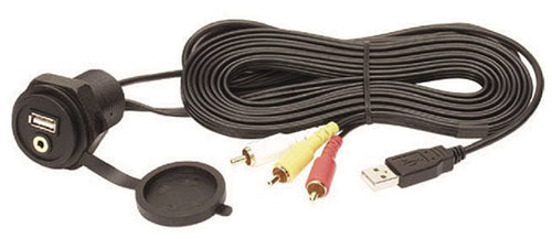 CCAUSBAV Clarion Corporation of America USB 2.0 Port and 3.5mm Audio/Video Mini-Jack with USB Extension Cable, Composite Audio/Video RCA Connectors and Integrated Cover