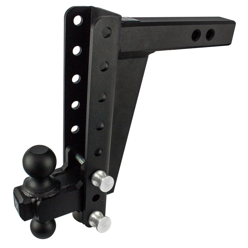 2.0" BulletProof Hitches Adjustable Heavy Duty Trailer Hitch (22,000 lb. Rating) - 10" Drop/Rise Trailer Hitch with 2" & 2-5/16" Dual Ball - Powder Coat, Solid Steel, Corrosion-Resistant