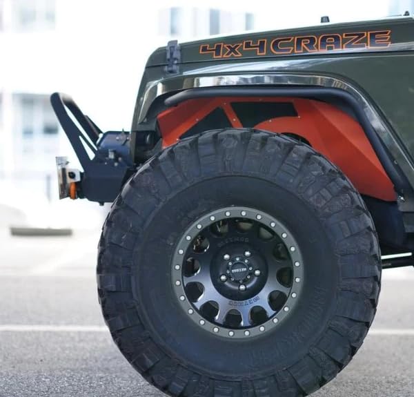CrawlTek Inner Fender Front - Black compatible with 2007-2018 Jeep Wrangler JK