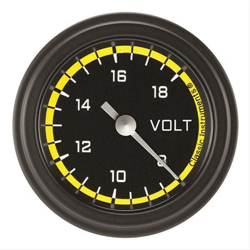 AX130YBLF Classic Instruments AutoCross Yellow 2-1/8" Voltage Gauge