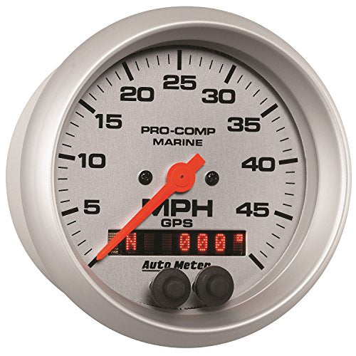 Speedometer AutoMeter 200635-33 Gauge, 3 3/8", 50Mph, GPS, Marine Silver