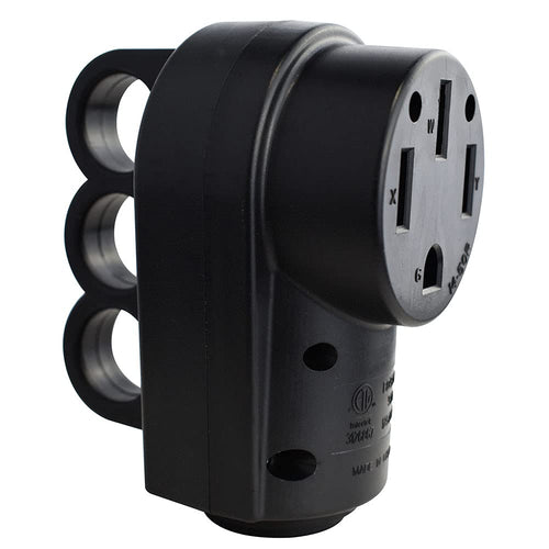 50 Amp Hughes Autoformers Female Plug, Black