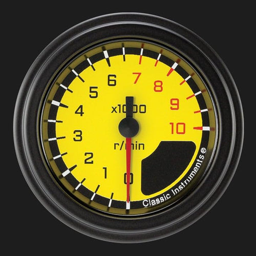 AX183YBLF Classic Instruments Autocross Yellow 2-1/8" Tachometer