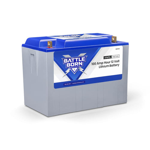 12V Lithium-Ion (LiFePO4) 100Ah RV, Marine, Solar, & Off Grid Battery - Internal BMS, High & Low Temperature Protection - Battle Born Batteries
