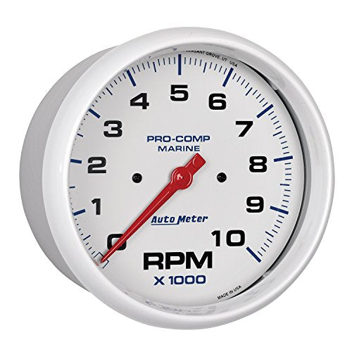 Tachometer, AutoMeter Gauge, 5", 10K RPM, Marine White (200801)