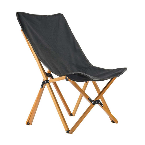 Kick It Camp Chair - Overland Vehicle Systems Black Canvas Body with Wood Base & Storage Bag