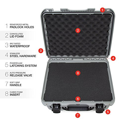 Nanuk Lightweight 933 NK-7 Resin Waterproof Protective Case With Foam, SiIver