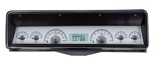 Dakota Digital VHX-66C-NOV-S-W Analog Dash Gauge System Compatible with 1966-67 Chevy Nova Silver Alloy Style White Backlighting